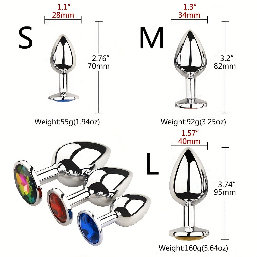 1pc Gem Base Metal Anal Plug Butt Plug, Erwachsene Paare Sexspielzeug - Snatch