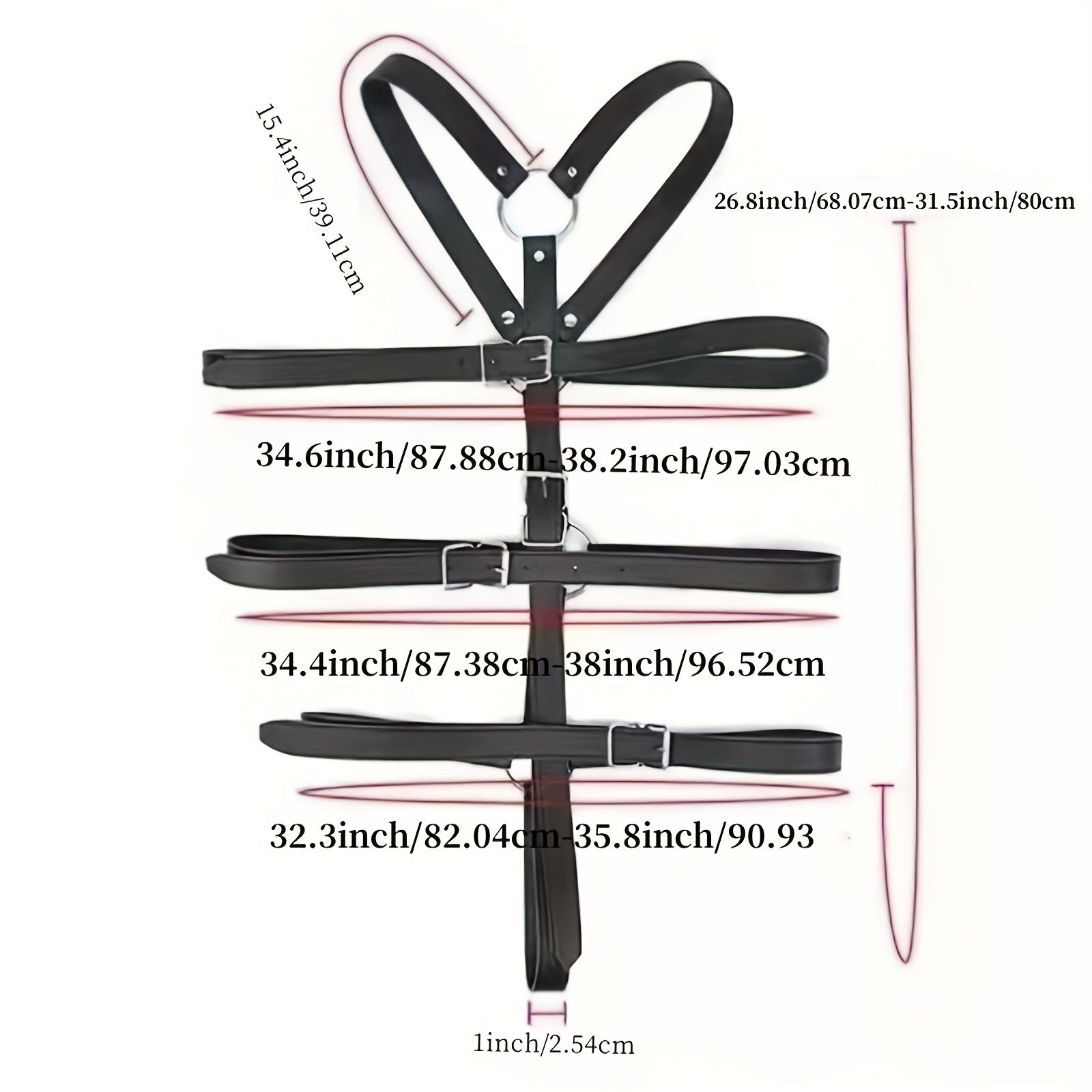 Schwarze BDSM-Bondage-Rückhaltekette, PU-Leder, für Erwachsene, Dekoration - Snatch