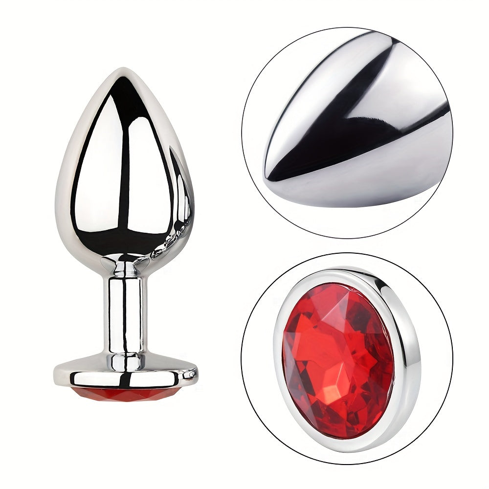 1pc Gem Base Metal Anal Plug Butt Plug, Erwachsene Paare Sexspielzeug - Snatch