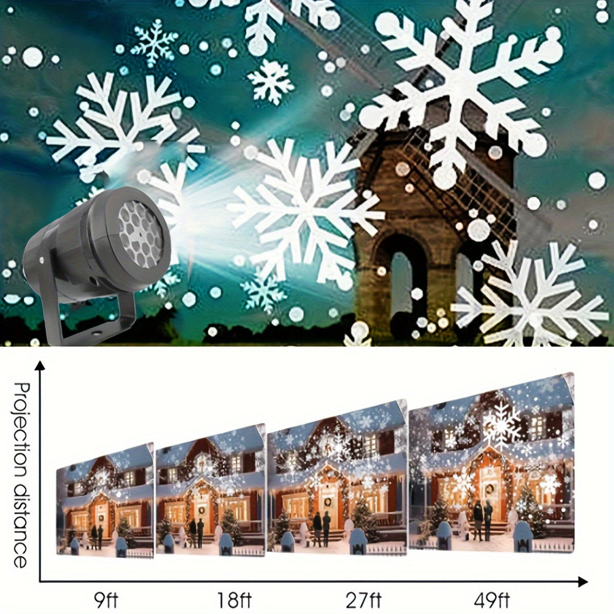 Weihnachts-Schneeflocken-Projektor-Licht - Magischer Lichtzauber für dein Schlafzimmer! - Snatch