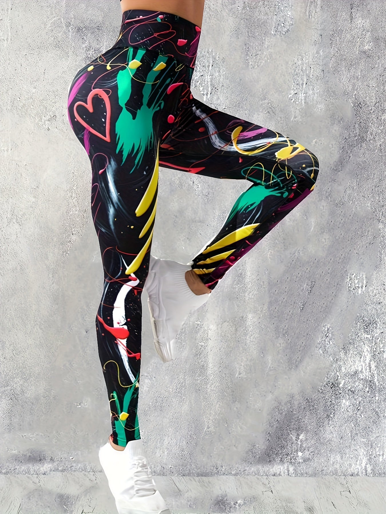 Damen Activewear: Atmungsaktive Fitness-Leggings mit hoher Taille, bedruckt - Snatch