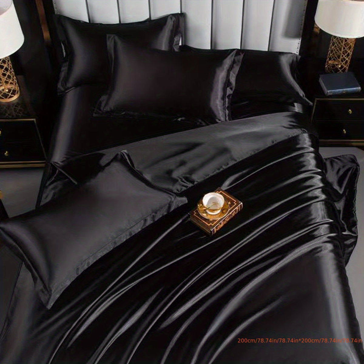 Luxuriöses Satin-Bettwäsche-Set, weich und atmungsaktiv, für Schlaf- und Gästezimmer-Dekor - Snatch