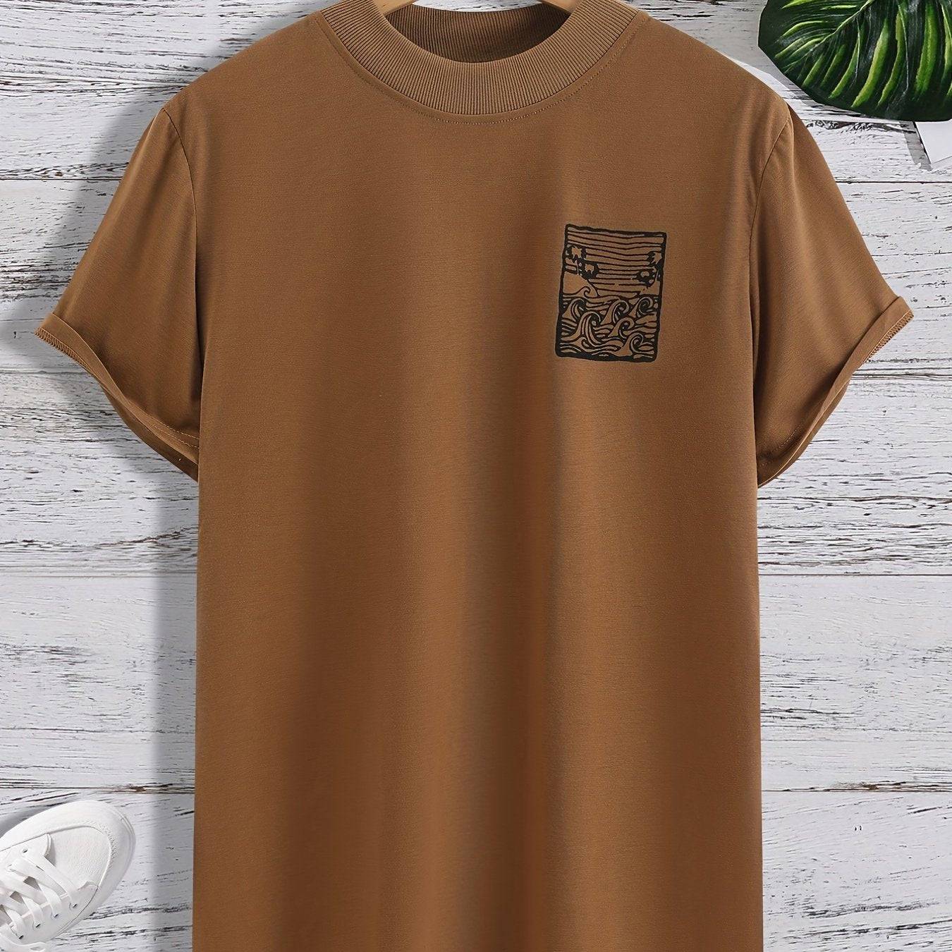 Herren-T-Shirt mit Wellenmusterdruck