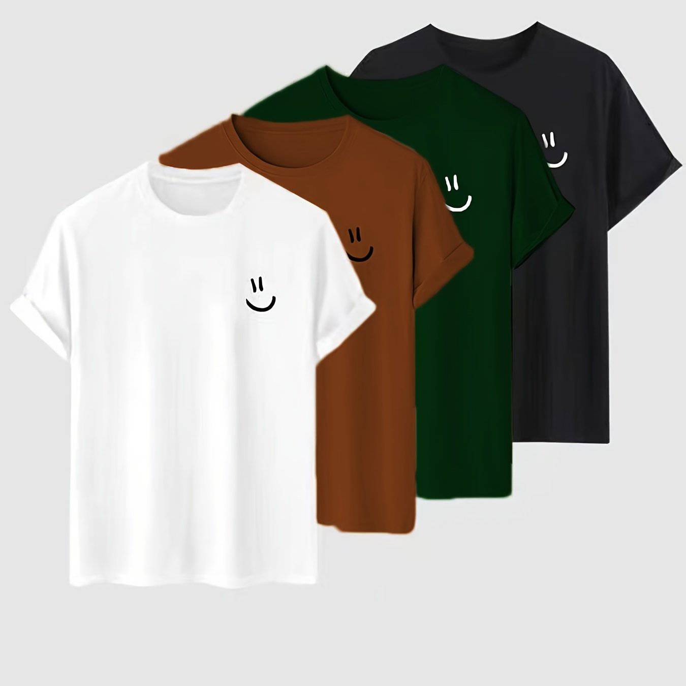 Lustige Herren-Shirts im 4er-Pack mit Smiley-Motiven
