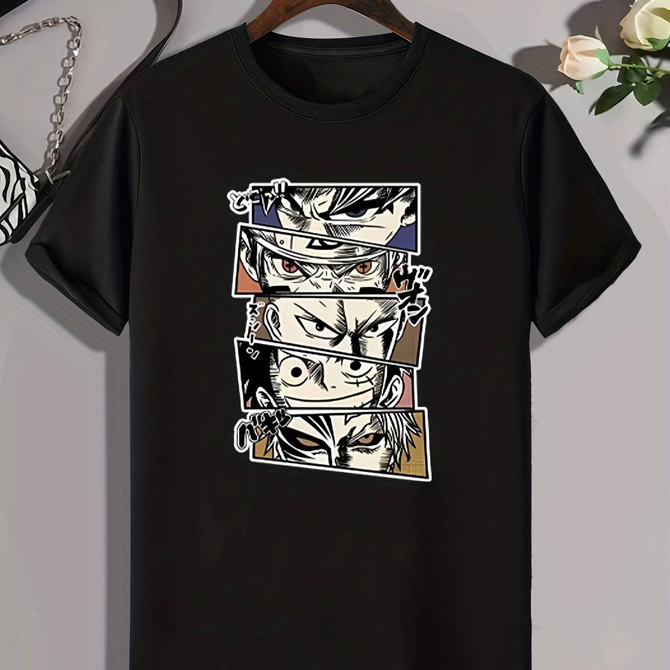 Anime-Charaktere-Druck Shirt für Herren