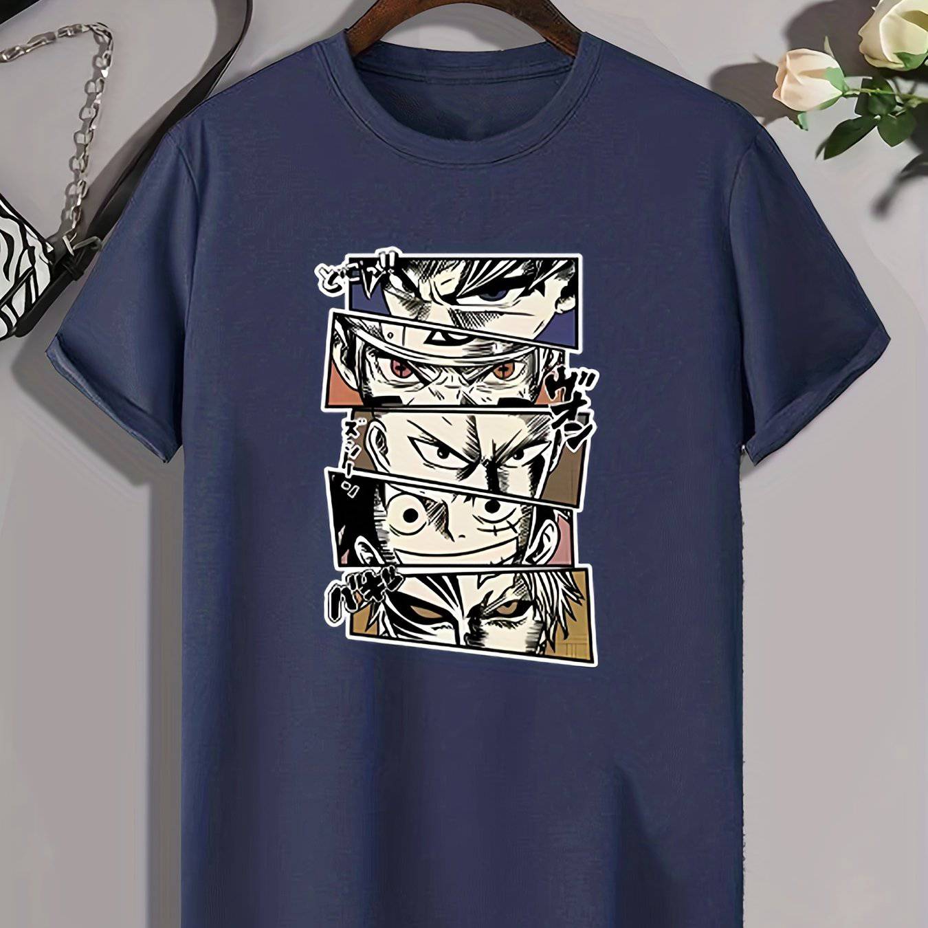 Anime-Charaktere-Druck Shirt für Herren