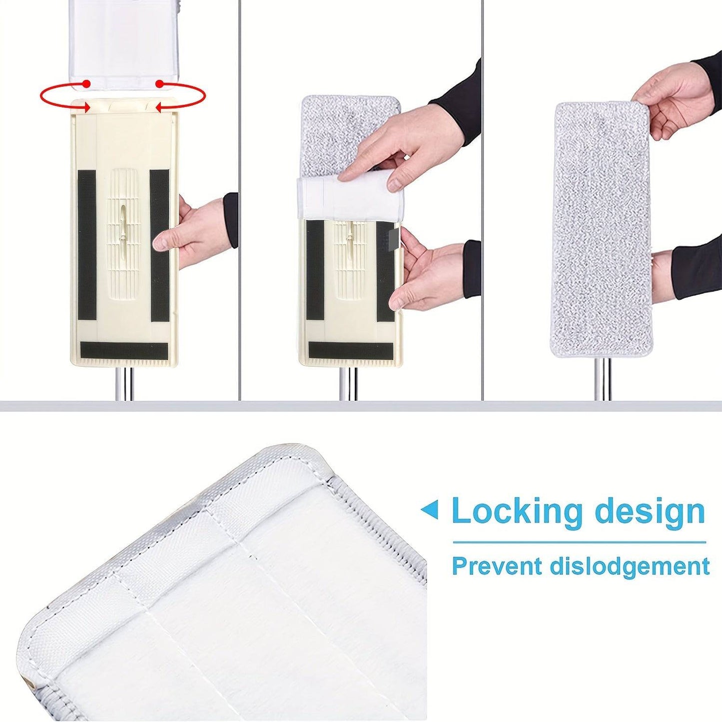 Flaches Bodenwischer-Eimer-Set Mit 2 Mikrofaser-Wischpads