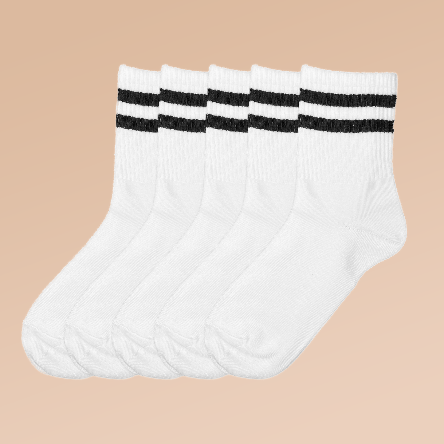 5 Paare gestreifte Freizeitsocken (Unisex)
