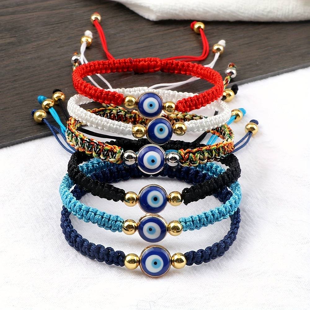Boho Handgefertigtes Armband aus geflochtenem Seil - Nazar (Schützt dich vor bösen Augen)