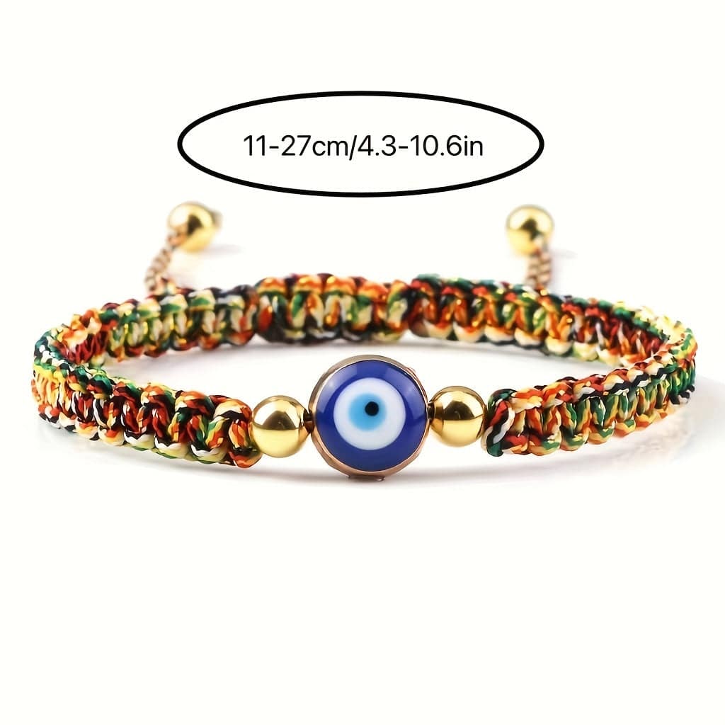 Boho Handgefertigtes Armband aus geflochtenem Seil - Nazar (Schützt dich vor bösen Augen)