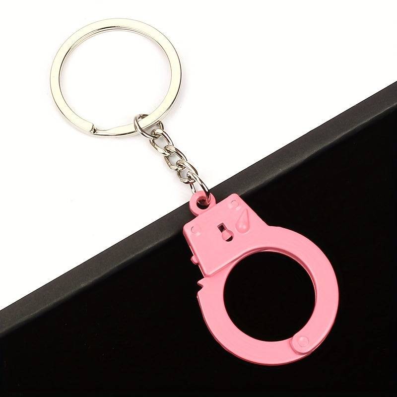"Mini-Handschellen-Schlüsselanhänger aus Metall - Lustig, neuartig, legiert - für Freunde, Liebhaber, Valentinstag"