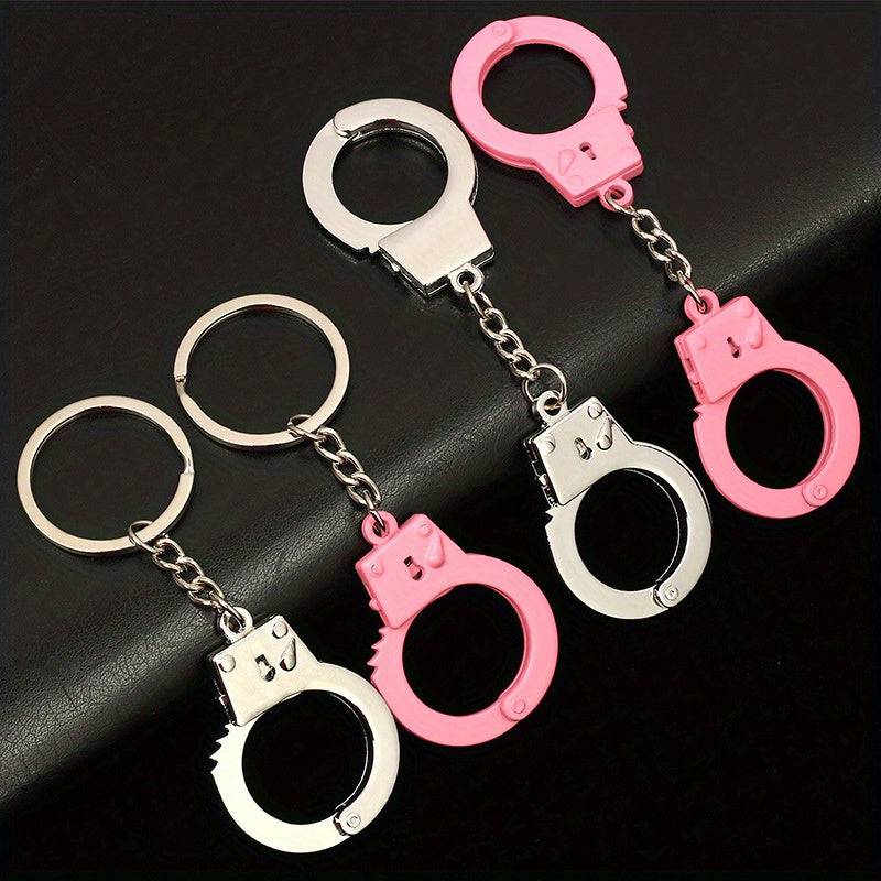 "Mini-Handschellen-Schlüsselanhänger aus Metall - Lustig, neuartig, legiert - für Freunde, Liebhaber, Valentinstag"