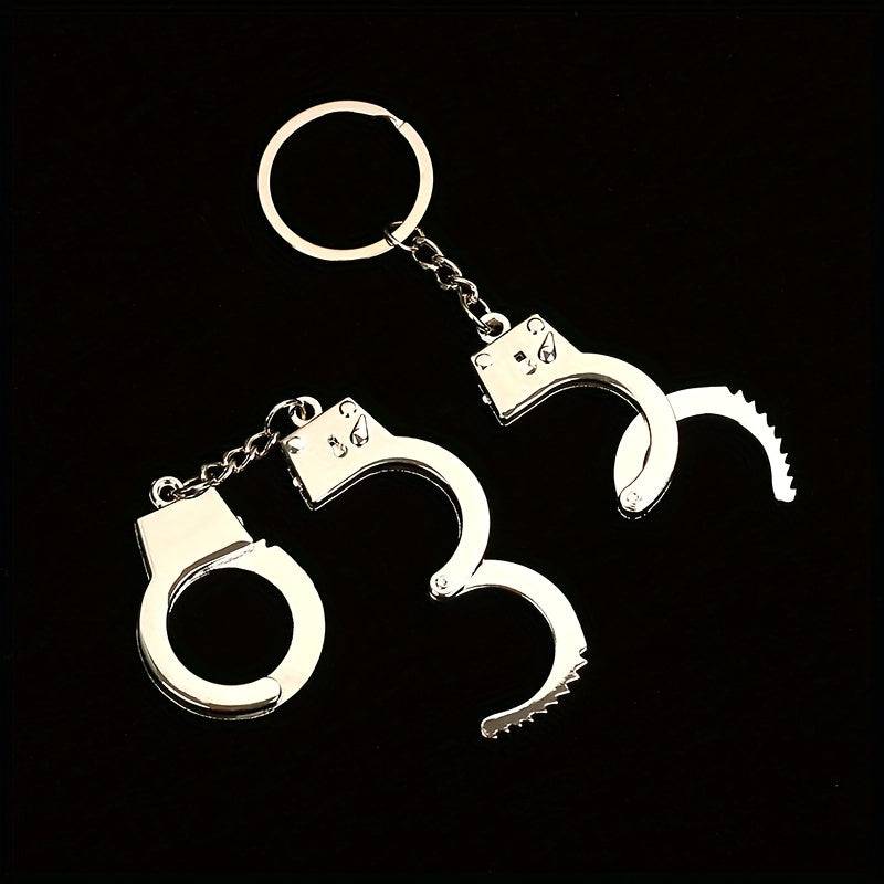 "Mini-Handschellen-Schlüsselanhänger aus Metall - Lustig, neuartig, legiert - für Freunde, Liebhaber, Valentinstag"