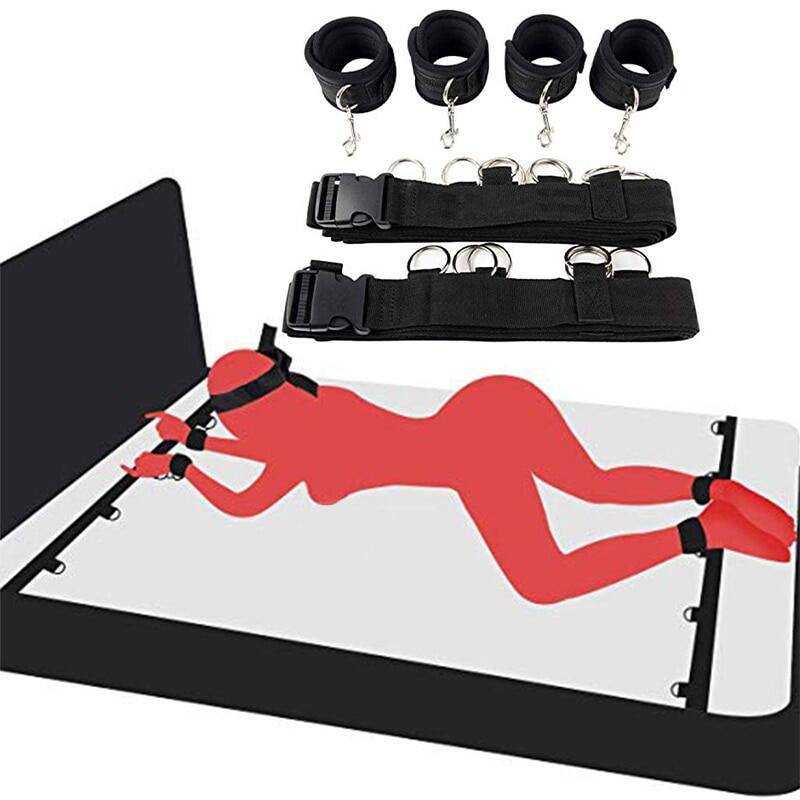 BDSM Sexspielzeug-Set für Frauen: Unterbettbindung, Rückhaltesystem, Handschellen