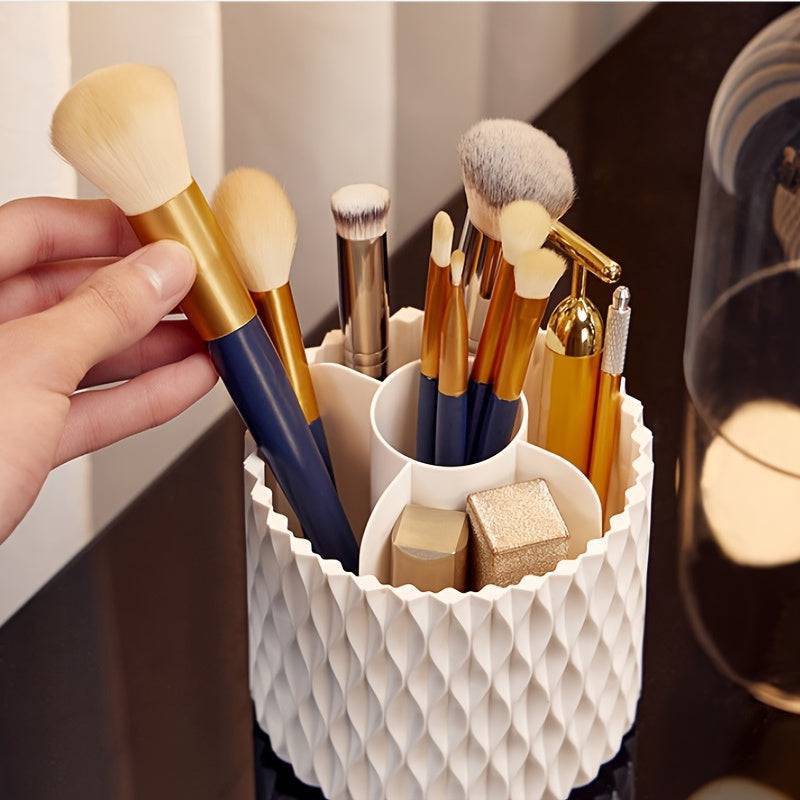 360° drehbare Schminkpinsel-Aufbewahrungsbox mit Lippenstift-, Augenbrauenstift- und Lidschattenpinselhalter
