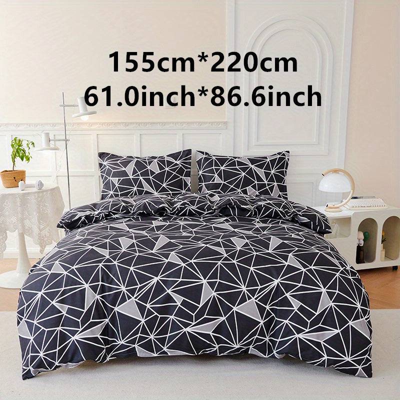 Stilvolles 3-teiliges Set für Bettwäsche im geometrischen Design