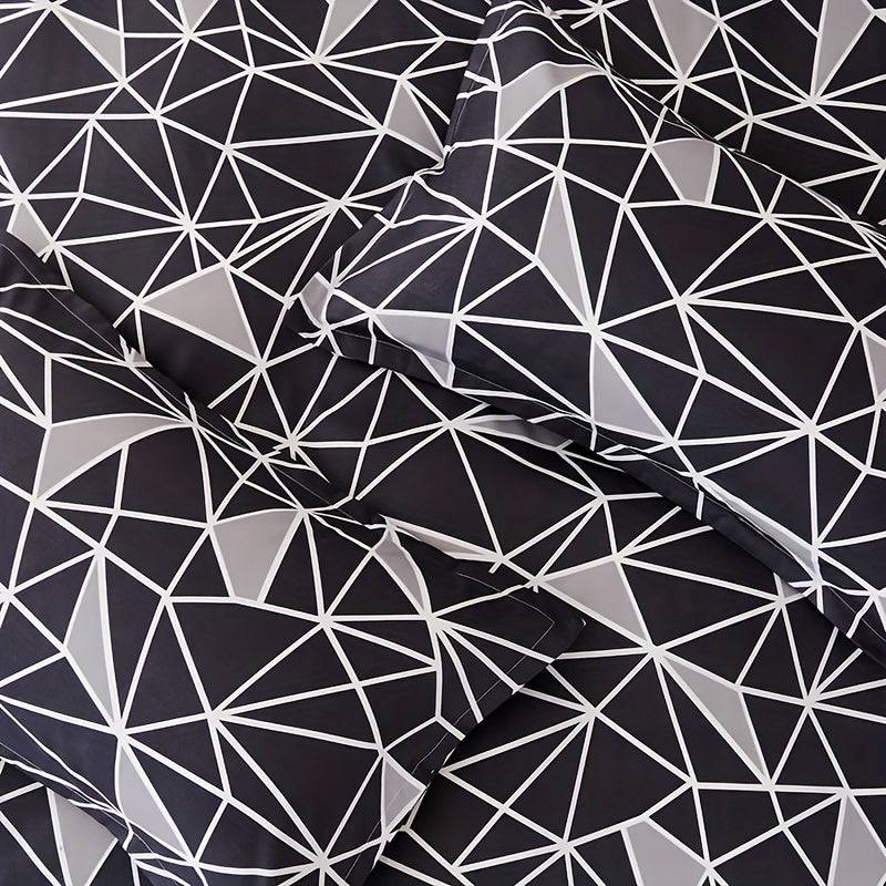 Stilvolles 3-teiliges Set für Bettwäsche im geometrischen Design