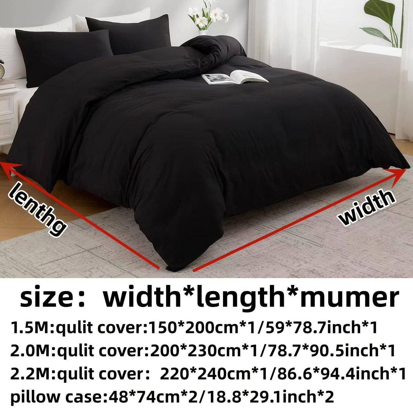 Weicher, gewaschener Baumwollbettbezug für Schlaf- und Gästezimmer