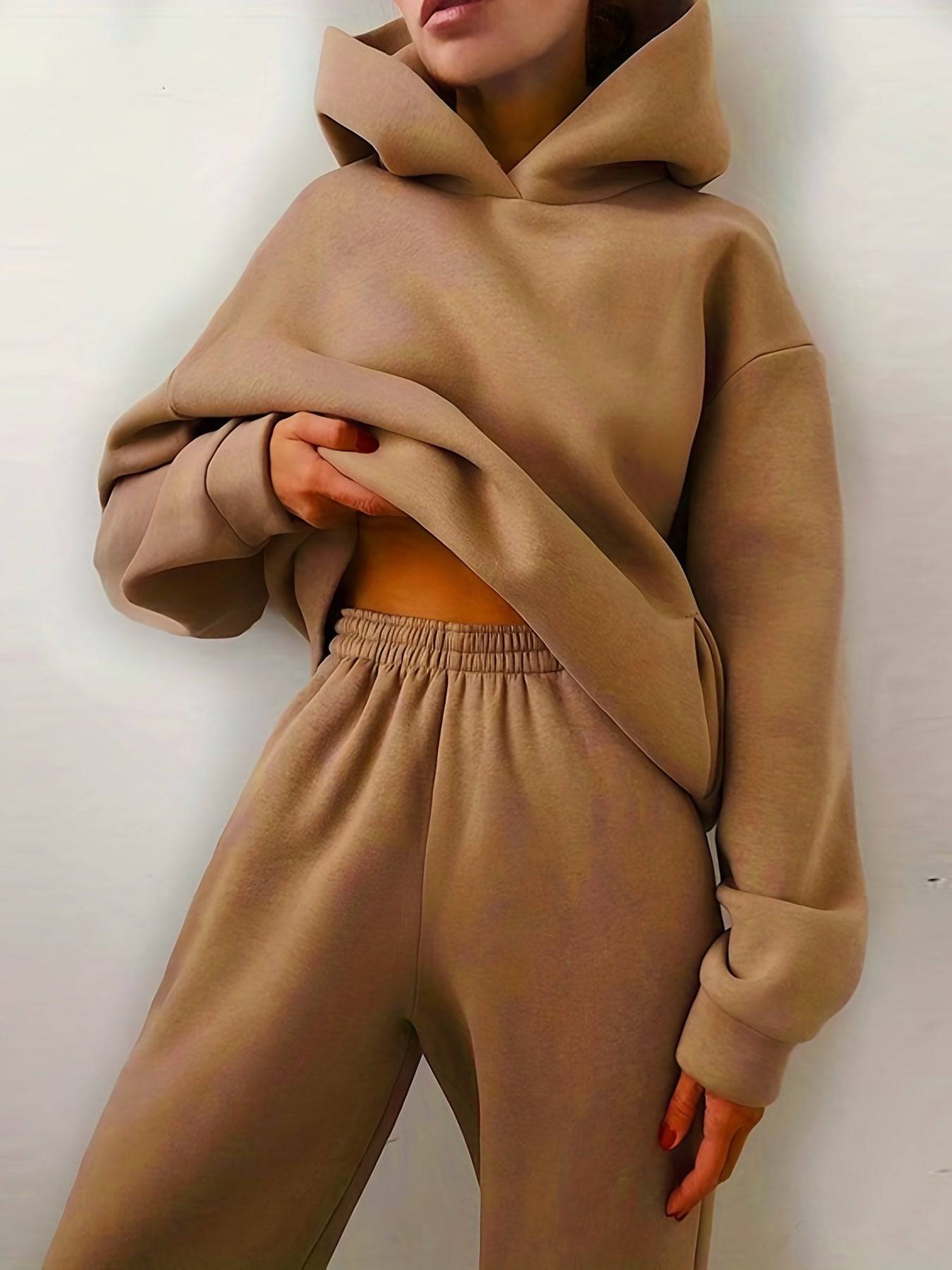 Kuscheliges Herbst-Winter Damen Set: Hoodie & Taillenhose!