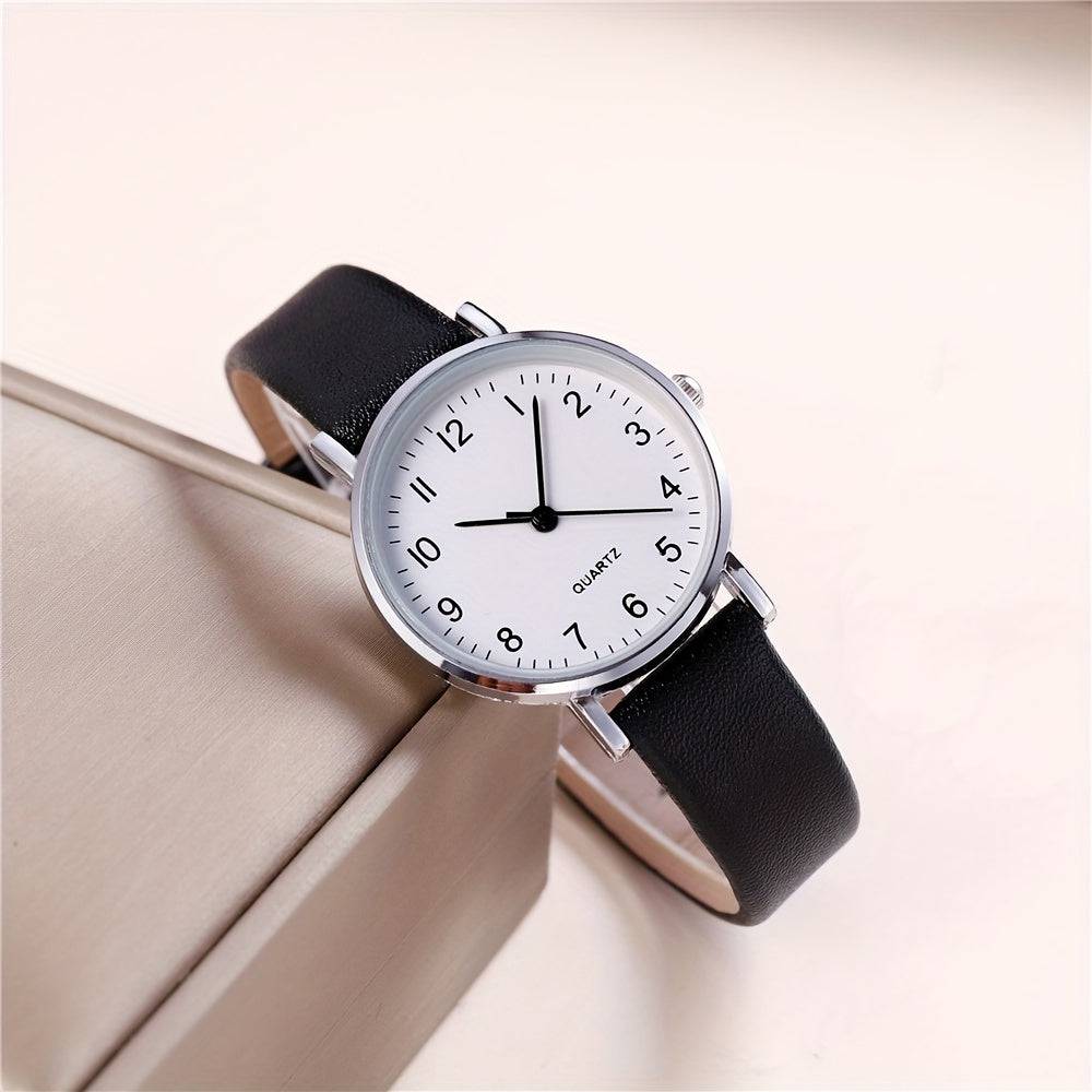 Damen Uhr - Modische Analoguhr mit Quarzwerk und PU Lederarmband.