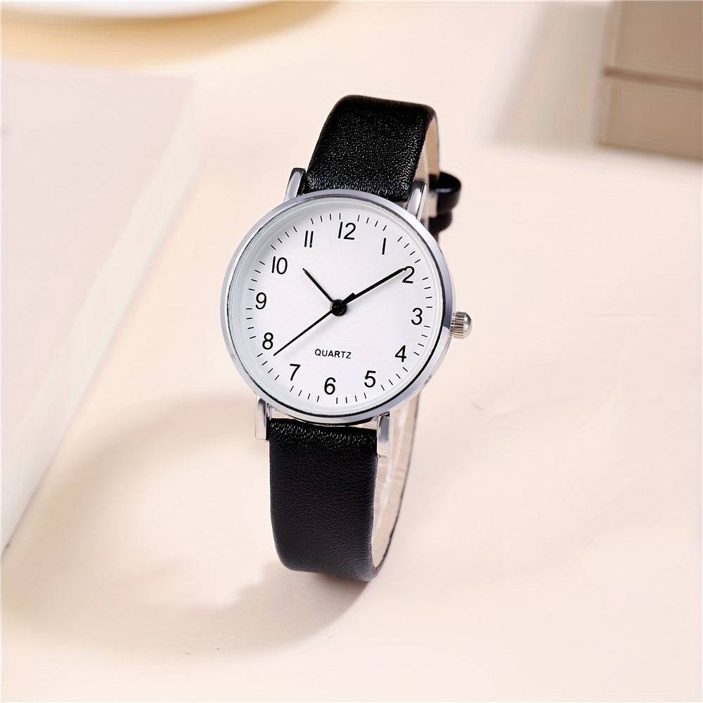 Damen Uhr - Modische Analoguhr mit Quarzwerk und PU Lederarmband.