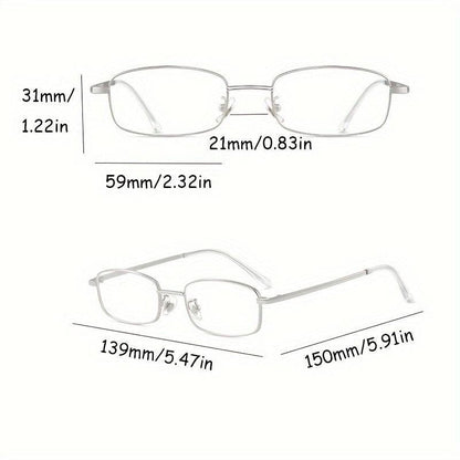 Metallrahmen mit klaren Gläsern für Geschäftsmode - Dekorative Brille für Frauen und Männer.