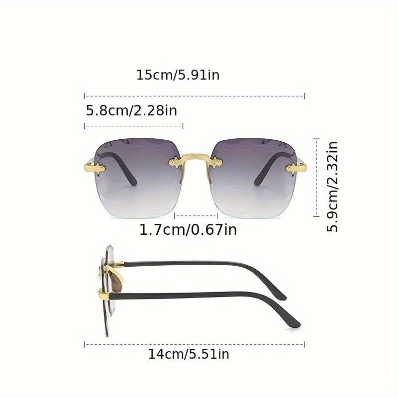 Quadratische Randlose Sonnenbrille - Gradient Fashion für Frauen