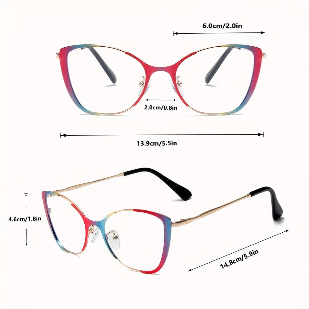 Katzenauge Metallrahmen - Blaulicht blockierende Computerbrille (Damen)