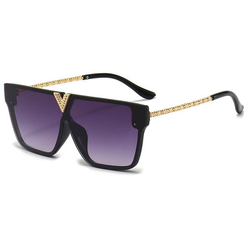 Vintage Metall Sonnenbrille in V-Form für stilbewusste Frauen.