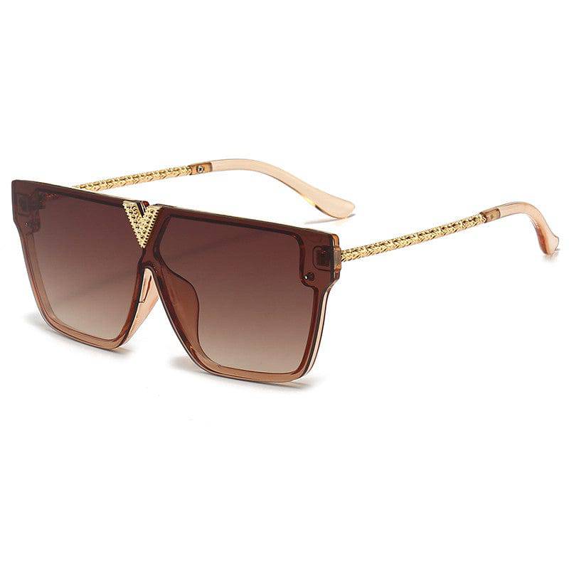 Vintage Metall Sonnenbrille in V-Form für stilbewusste Frauen.