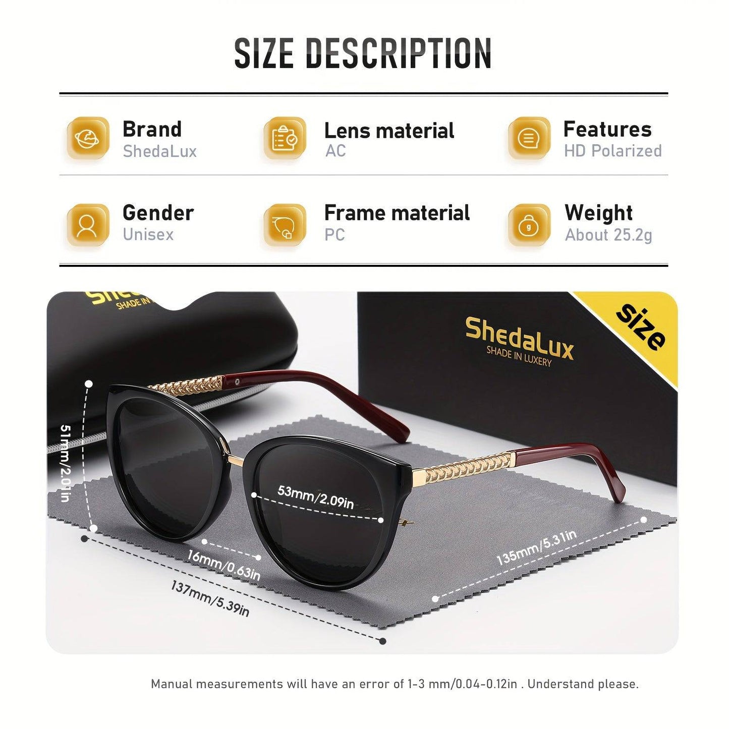 SchattenLux - Retro-Übergröße-Katzenaugen-Polarisierte Sonnenbrillen für Outdoor-Sport und mehr!