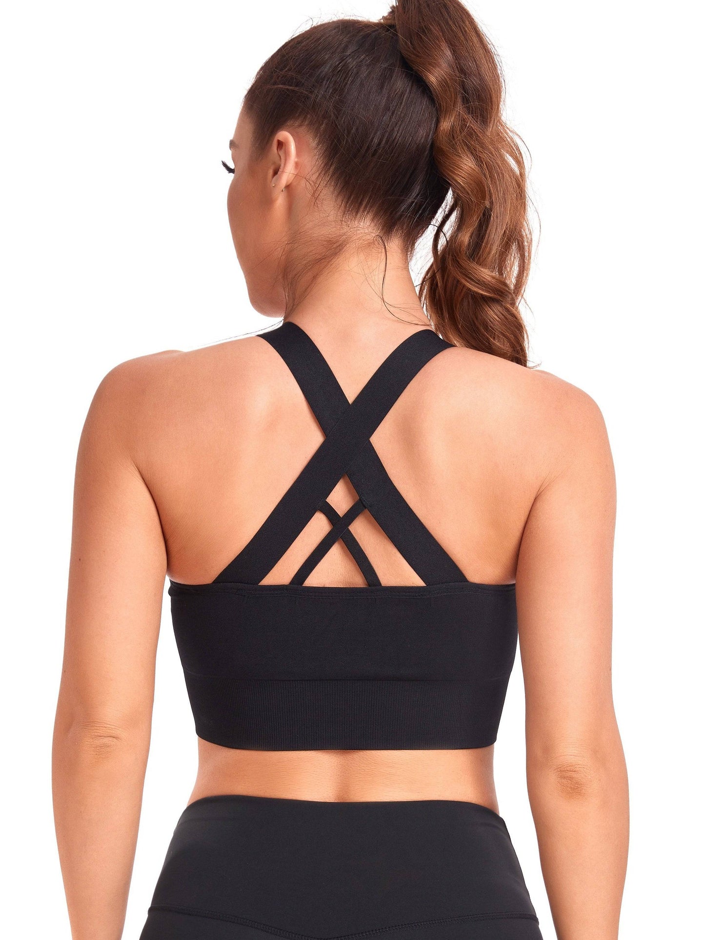 Cross Back Yoga Sport-BH - Hohe Stützkraft, nahtlos, gepolstert