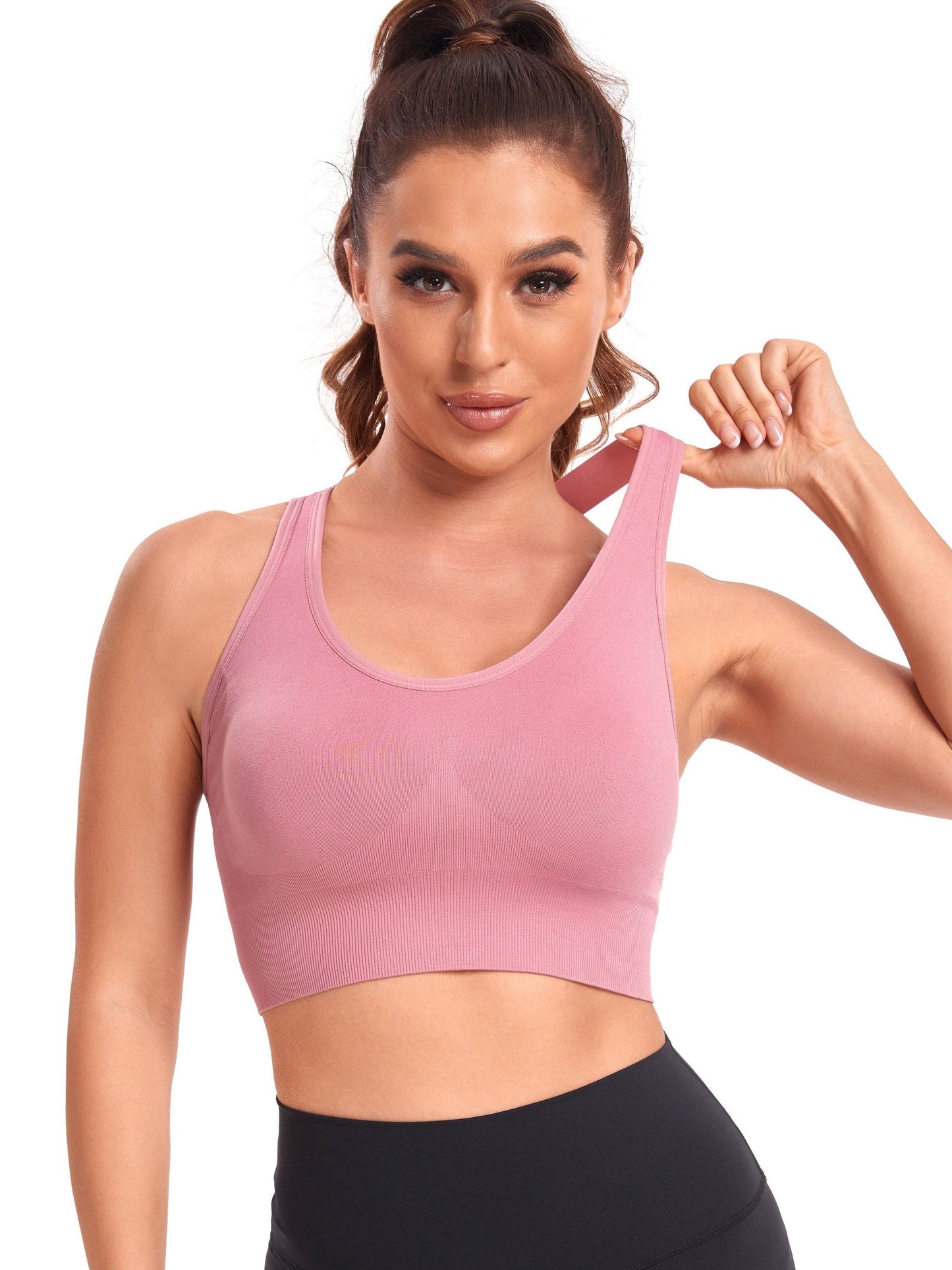 Cross Back Yoga Sport-BH - Hohe Stützkraft, nahtlos, gepolstert