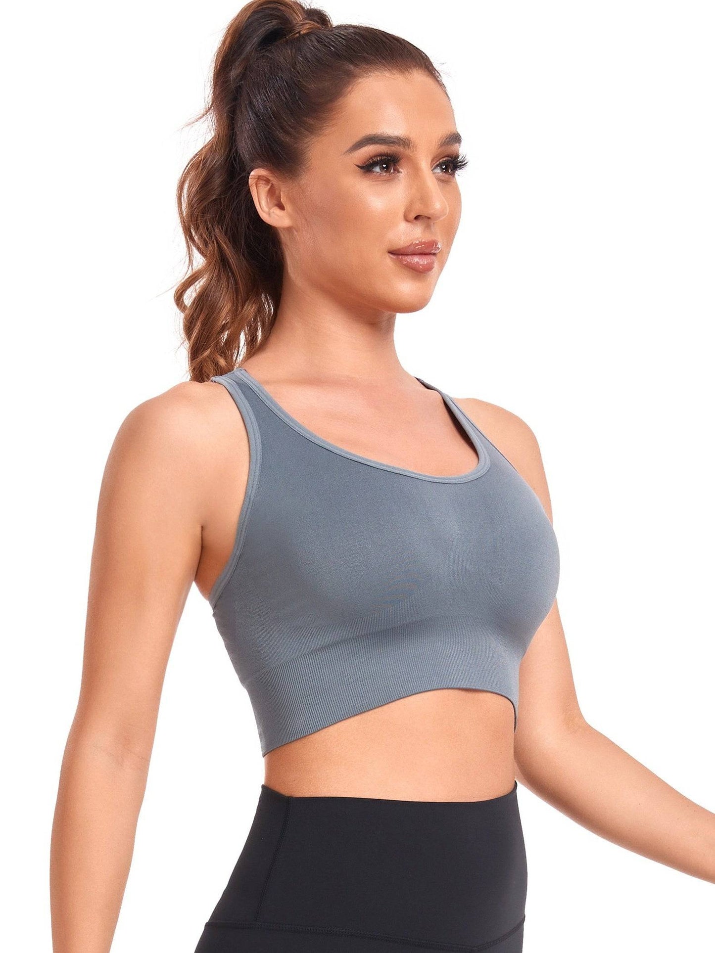Cross Back Yoga Sport-BH - Hohe Stützkraft, nahtlos, gepolstert