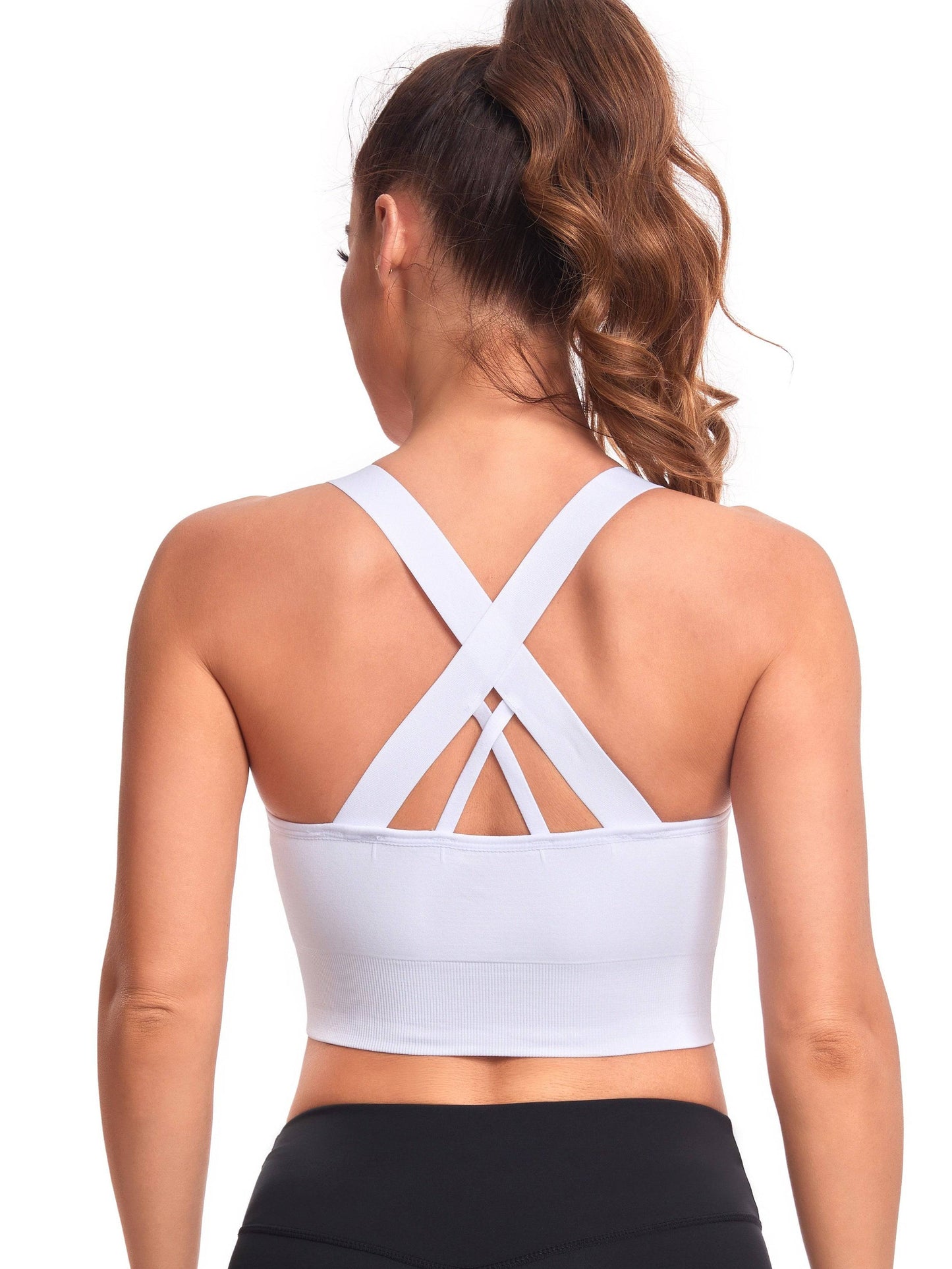 Cross Back Yoga Sport-BH - Hohe Stützkraft, nahtlos, gepolstert