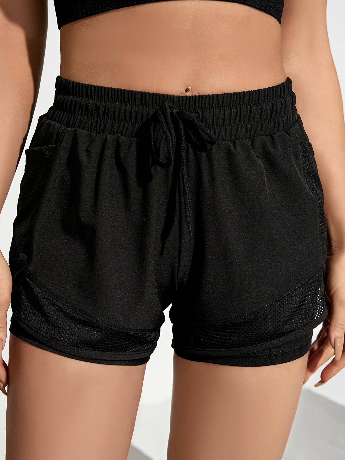 Schnell trocknende 2-in-1 Yoga Shorts für Damen - Perfekt für Fitness und Gym-Workouts.