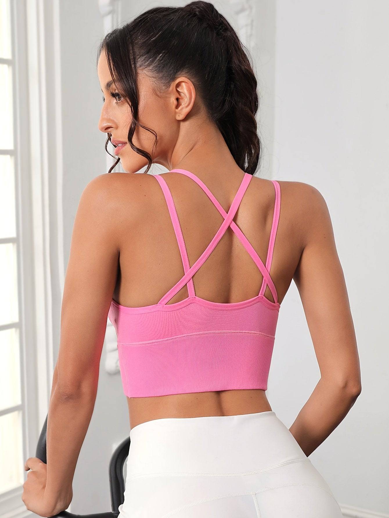 Hochelastischer Sport-BH mit überkreuztem Rücken - Ideal für Laufen und Yoga