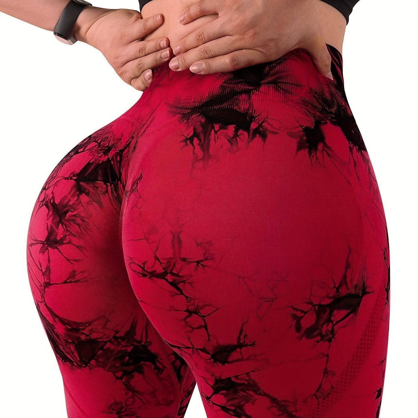 Po-liftende High Waist Leggings. Weich, atmungsaktiv und tie dye.