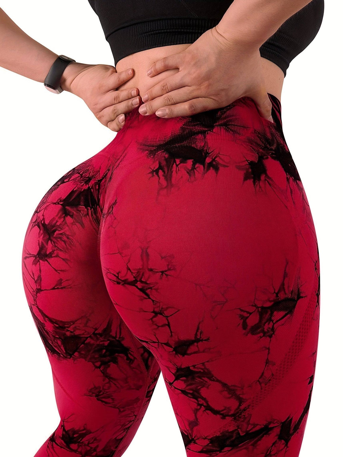Po-liftende High Waist Leggings. Weich, atmungsaktiv und tie dye.