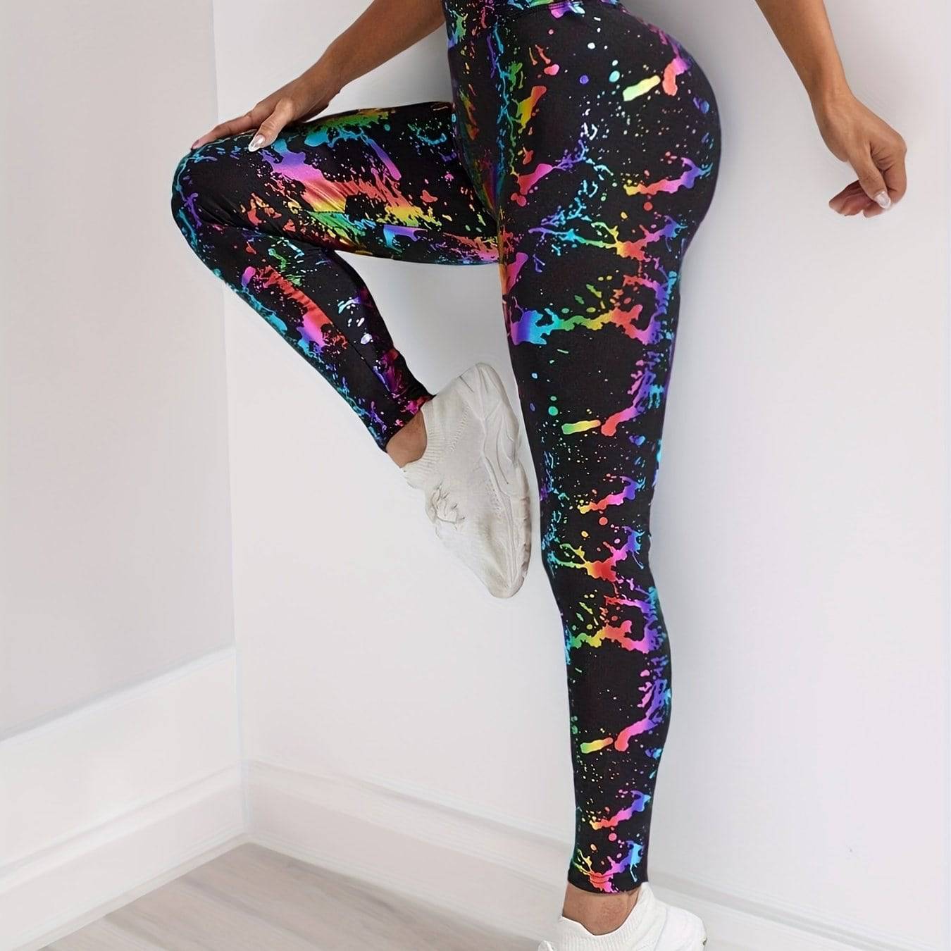 Farbdruck Leggings - Po-Lifting für Yoga, Workout & Fitness