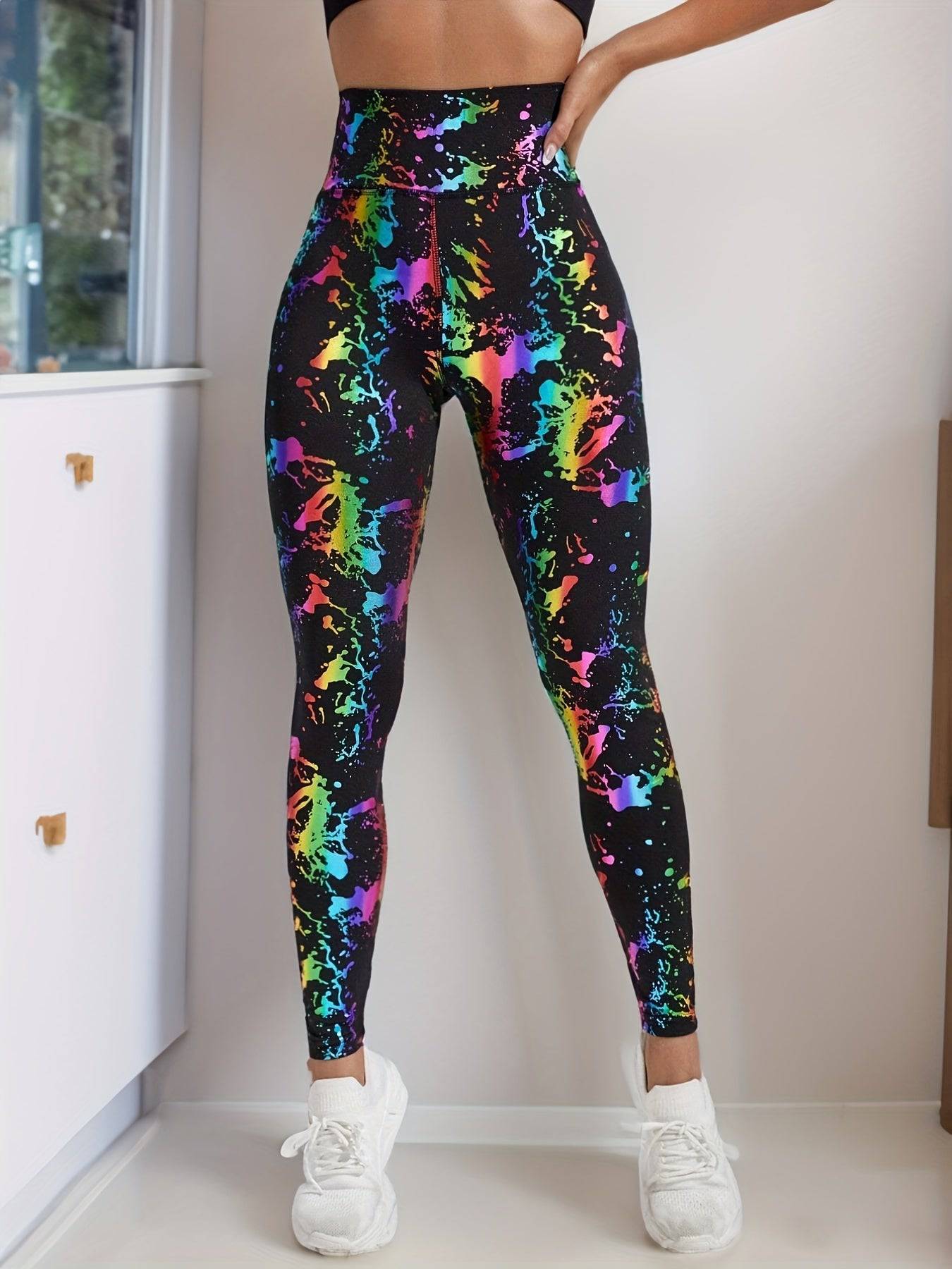 Farbdruck Leggings - Po-Lifting für Yoga, Workout & Fitness