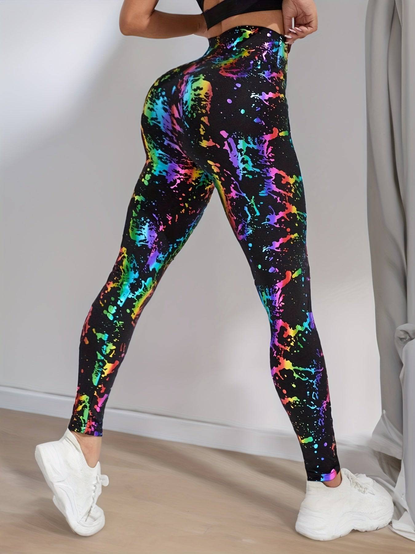 Farbdruck Leggings - Po-Lifting für Yoga, Workout & Fitness