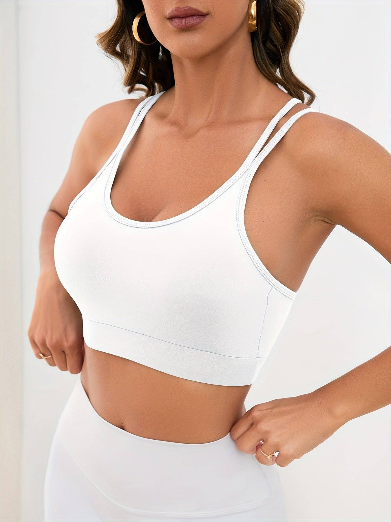Damen Doppelträger-Sport-BH - Kreuz und Quer, Rückenfrei, Schlankmachend (Sexy Yoga-Fitness-Workout-Tank-Top)