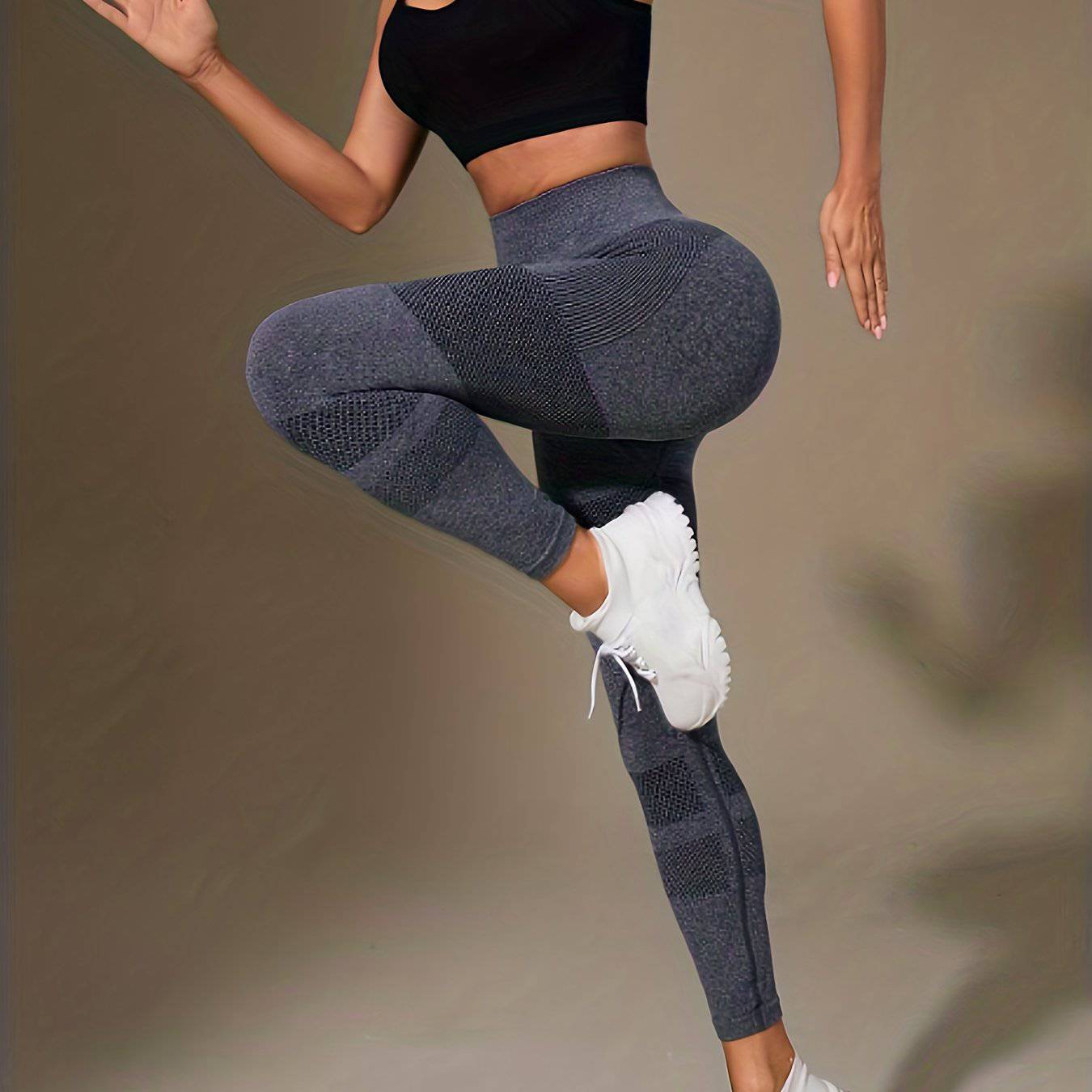 Yoga-Workout-Lauf-Leggings, Hohe Taille, Fitness-Sport-enge Hose, Damen-Sportbekleidung.