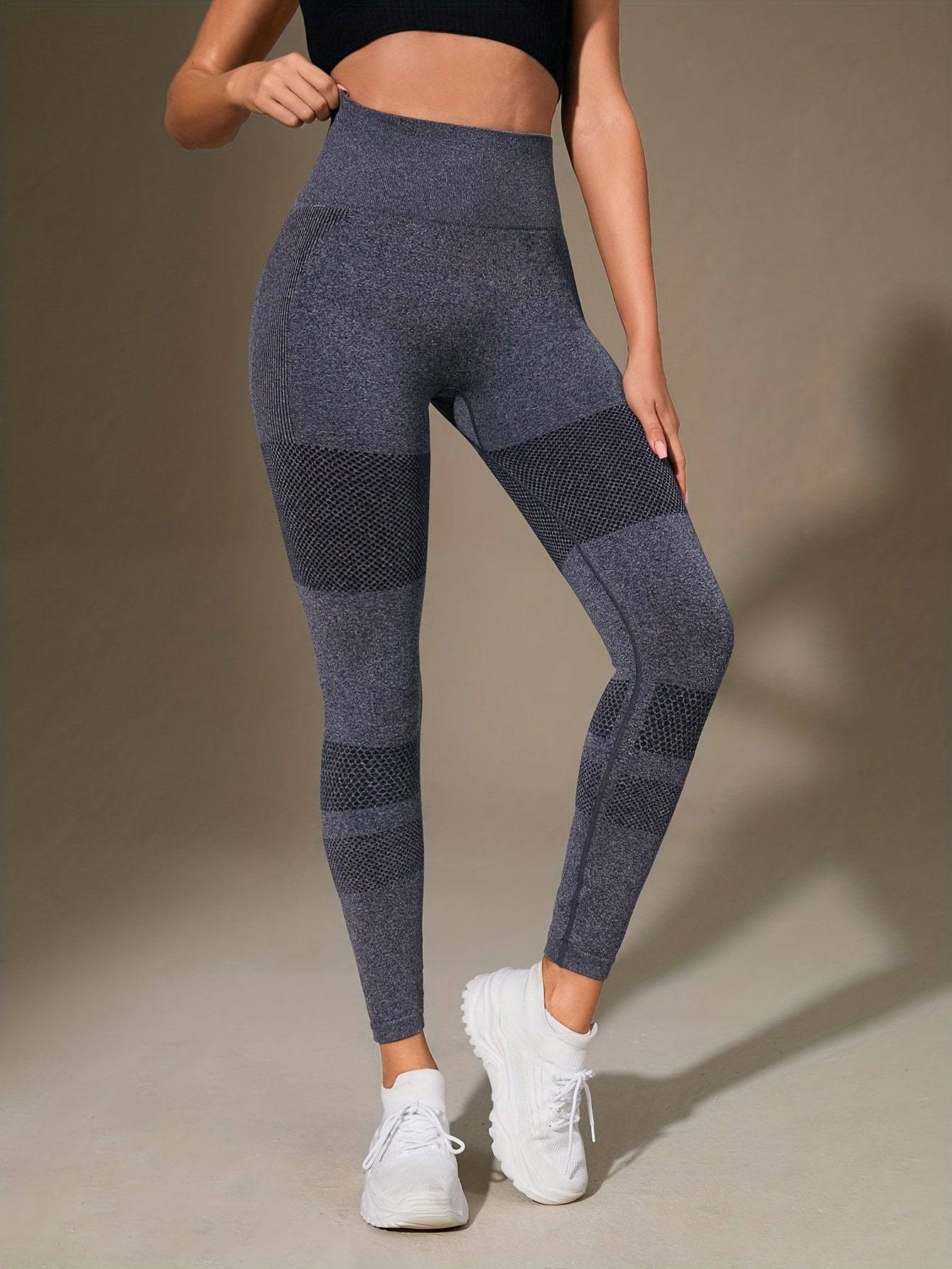 Yoga-Workout-Lauf-Leggings, Hohe Taille, Fitness-Sport-enge Hose, Damen-Sportbekleidung.