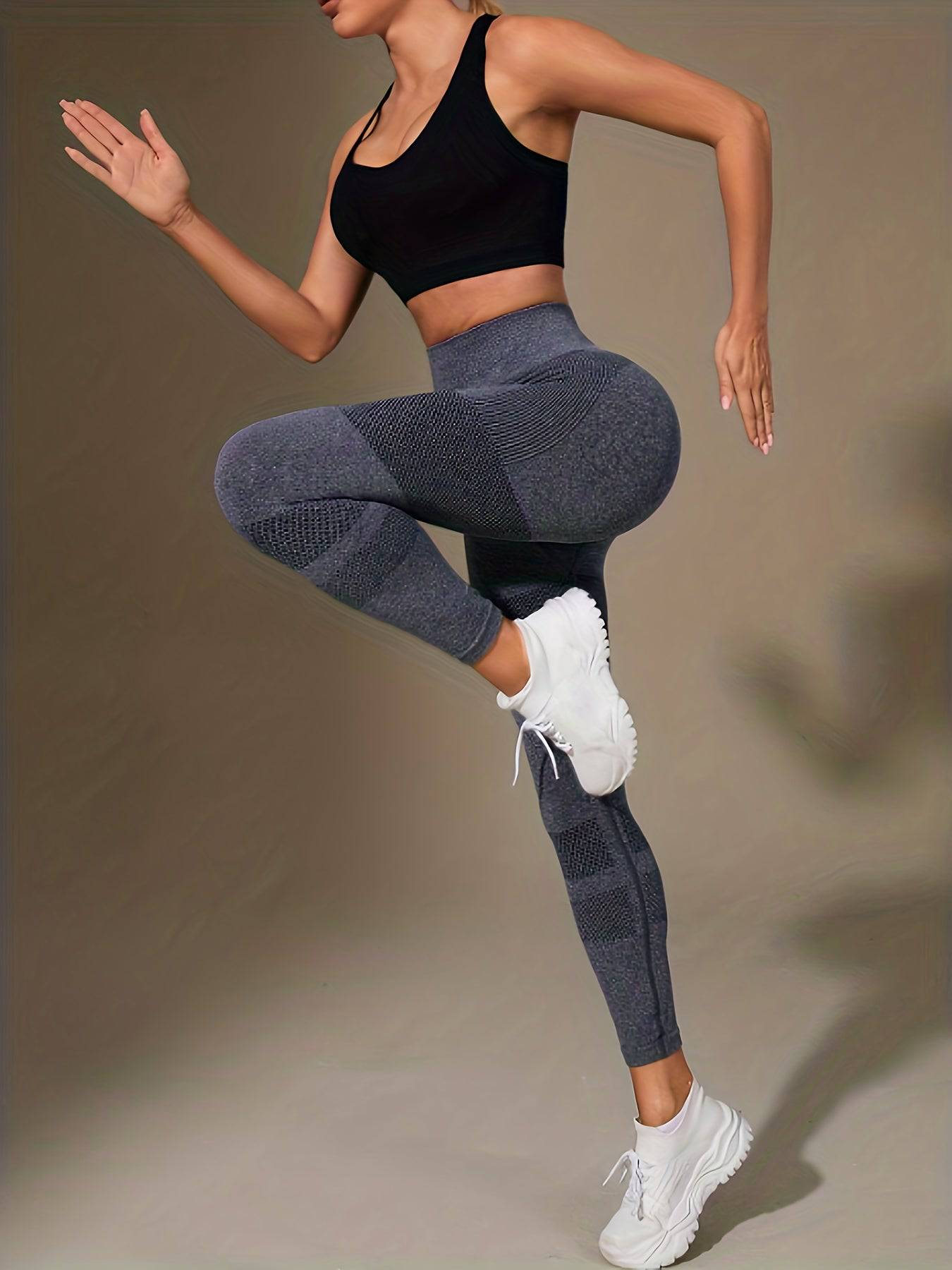 Yoga-Workout-Lauf-Leggings, Hohe Taille, Fitness-Sport-enge Hose, Damen-Sportbekleidung.