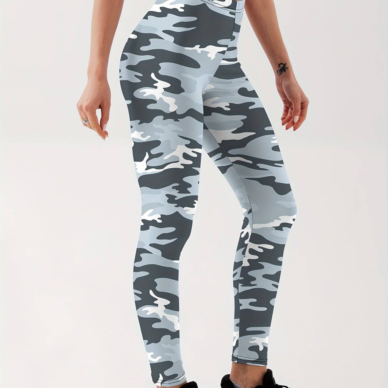 Frauen Camo Sport Leggings - Slim Fit und High Waist für Fitness und Laufen