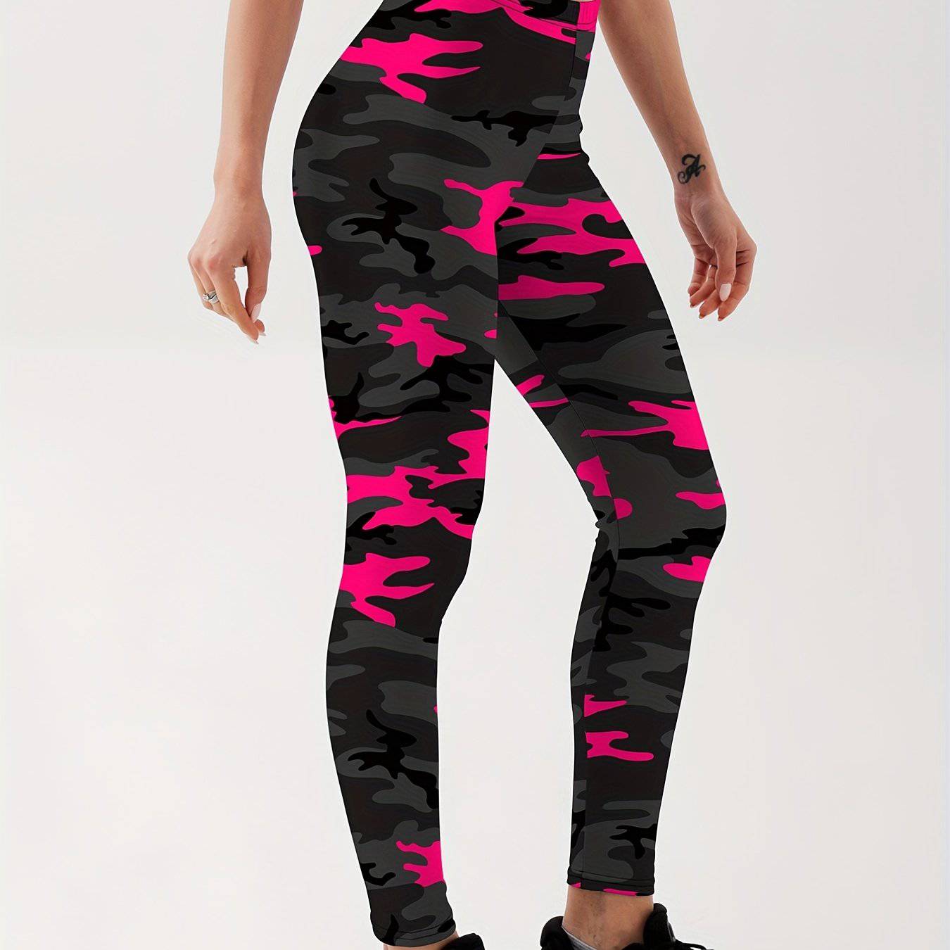 Frauen Camo Sport Leggings - Slim Fit und High Waist für Fitness und Laufen