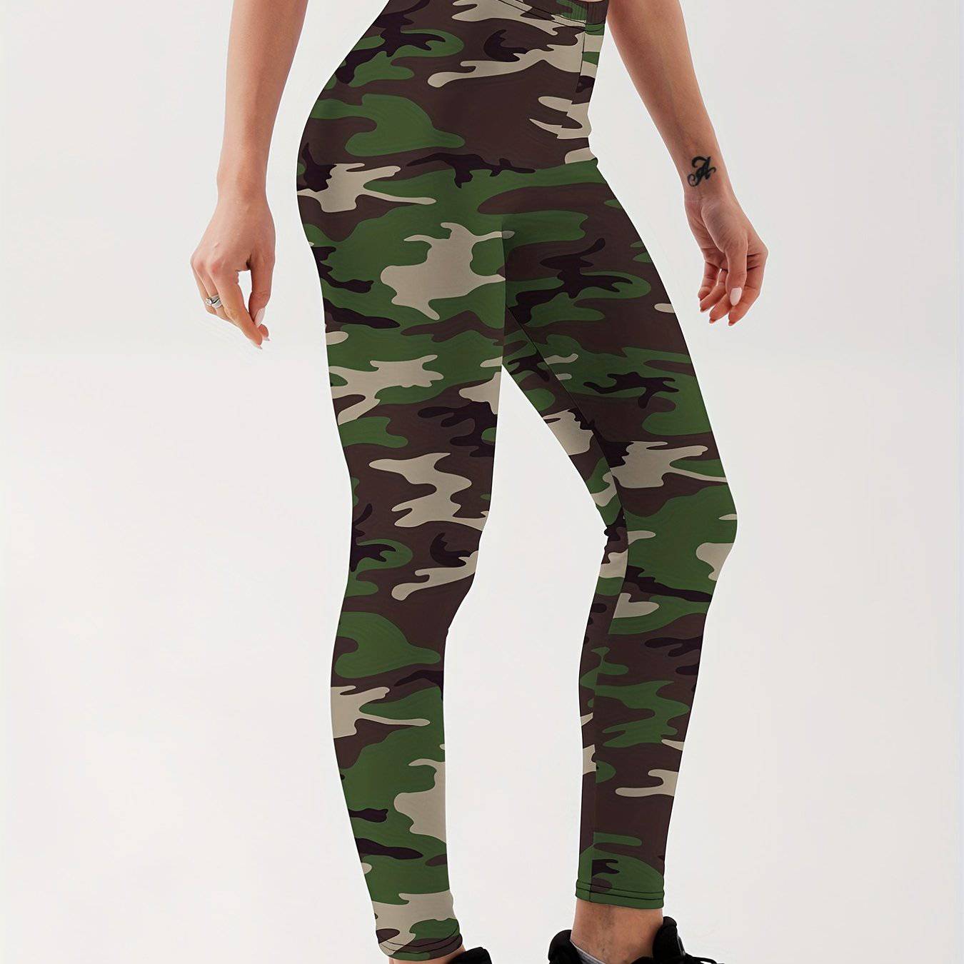 Frauen Camo Sport Leggings - Slim Fit und High Waist für Fitness und Laufen