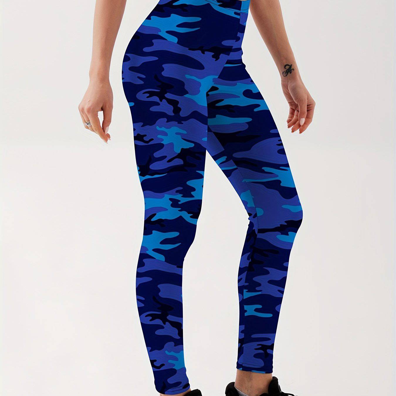 Frauen Camo Sport Leggings - Slim Fit und High Waist für Fitness und Laufen